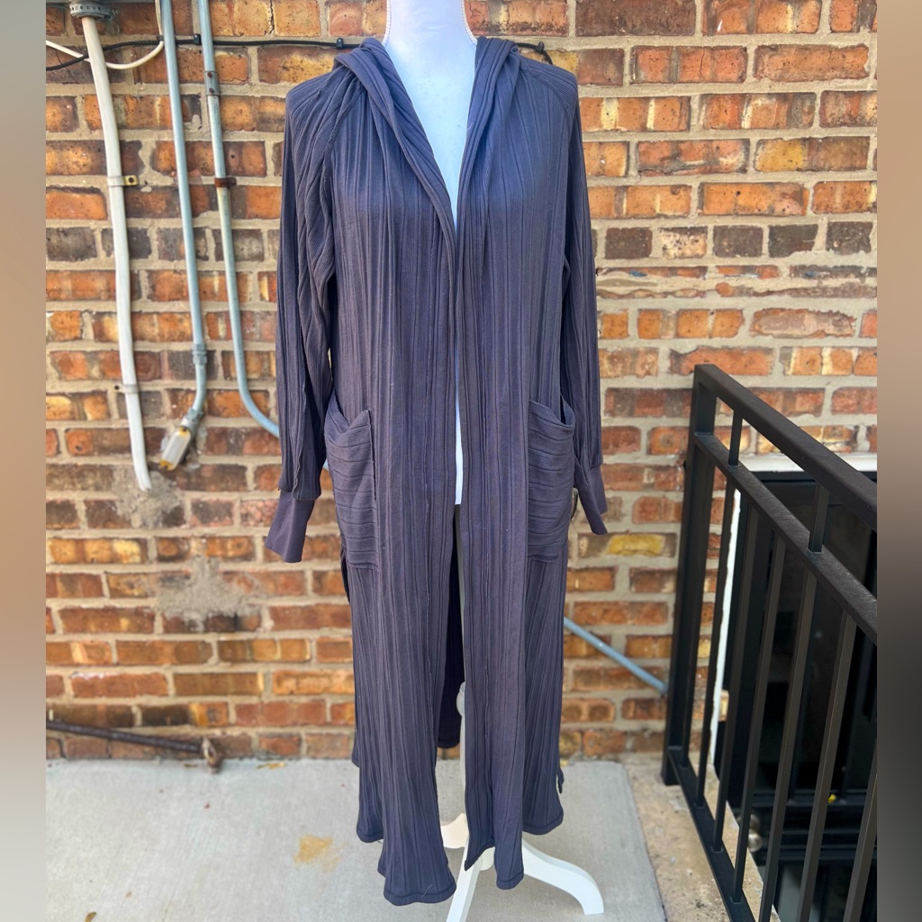 Free People Charcoal Grey Duster Jacket Size Small